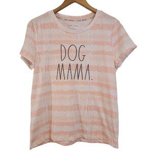 Rae Dunn Shirt DOG MAMA Striped SZ M Womens Cotton Blend Top